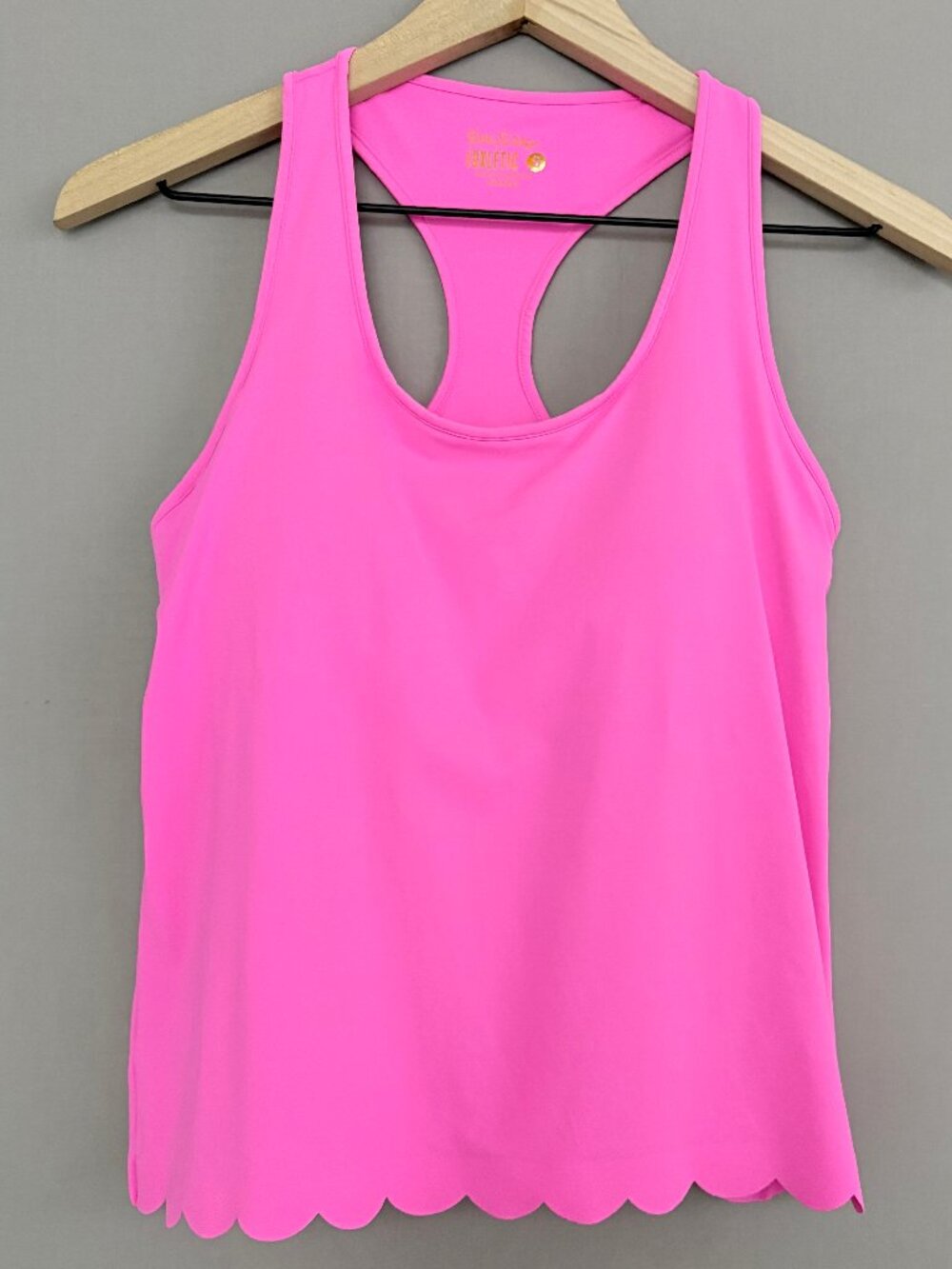 Lilly Pulitzer Luxletic Claralee Scallop Bra Tank Top Hot Pink Small